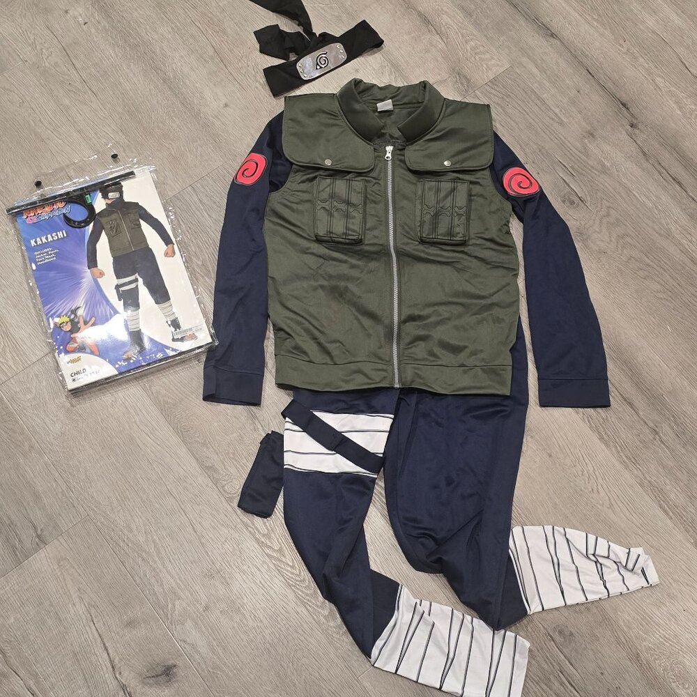 Naruto Shippuden Kakashi Child Costume Jacket Pants & Headband X Large 12-16 - Picture 2 of 8